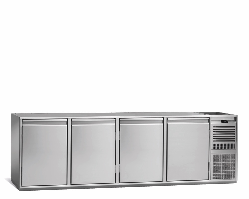 4-DOOR REFRIGERATED BEVERAGE COUNTER, 680mm DEPTH