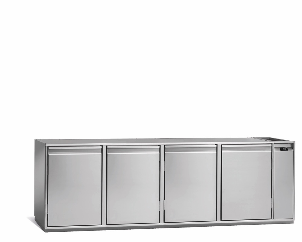 4-DOOR REFRIGERATED BEVERAGE COUNTER, 580mm DEPTH