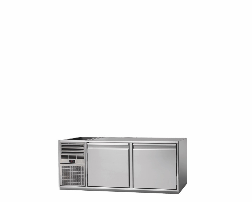 2-DOOR REFRIGERATED BEVERAGE COUNTER HEIGHT 515mm