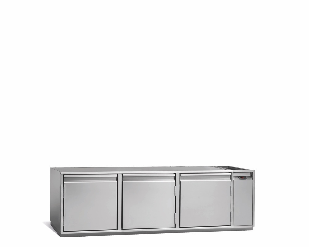 3-DOOR REFRIGERATED BEVERAGE COUNTER HEIGHT 515mm